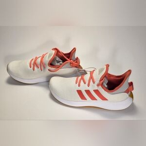 Adidas Women's White and Coral Sneakers